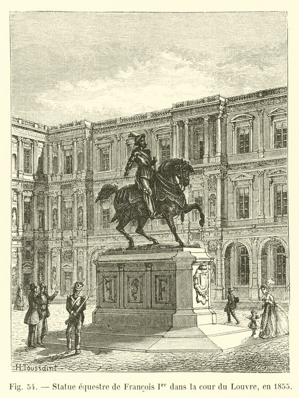 Pomnik konny Franciszka I na dziedzińcu Luwru, 1855 r. autorstwa French School