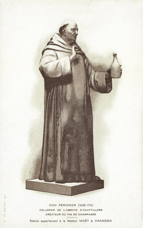 Posąg Dom Perignon autorstwa French School
