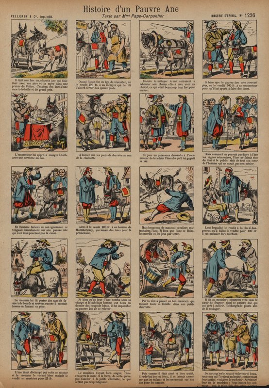 Historia biednego osła (kolorowy grawerunek) autorstwa French School