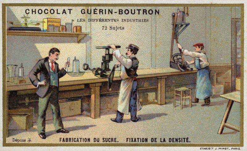 Produkcja cukru. Ustalenie gęstości (chromolitho) autorstwa French School