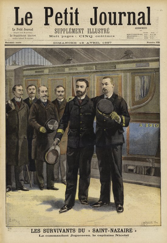 Ocaleni z zatonięcia Ville de Saint Nazaire, 1897 autorstwa French School