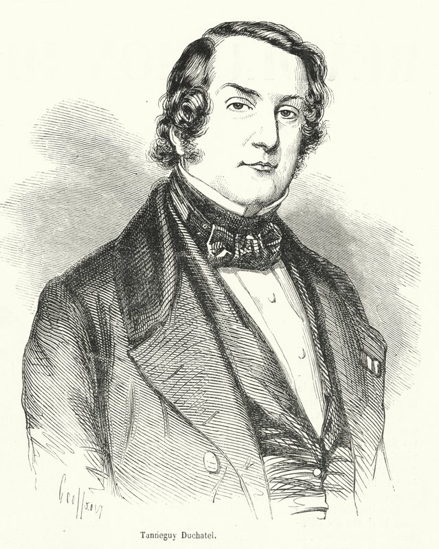 Tanneguy Duchatel, francuski polityk i minister spraw wewnętrznych, który stracił urząd podczas francuskiej rewolucji lutowej 1848 r autorstwa French School