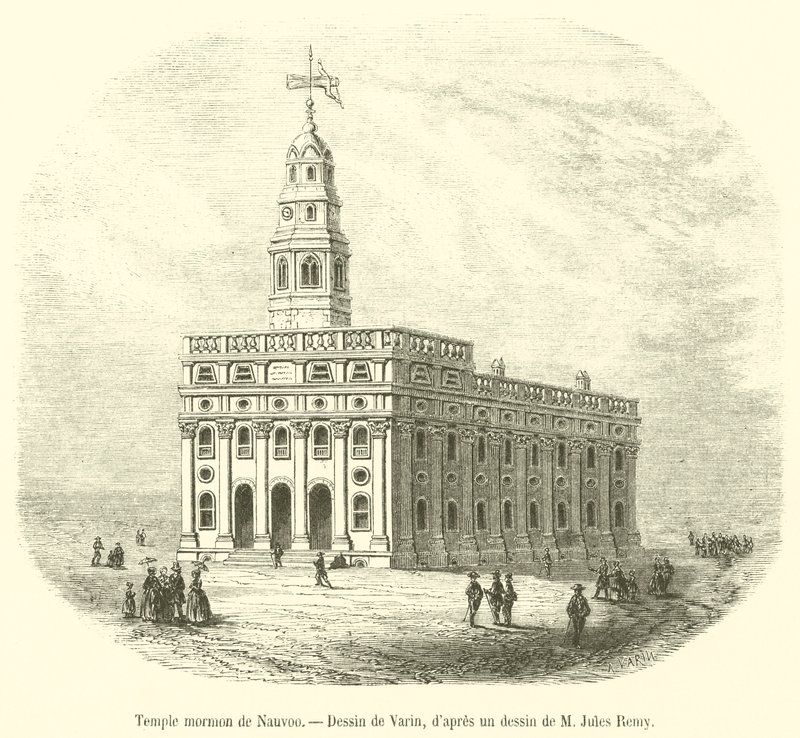 Świątynia mormona de Nauvoo (rycina) autorstwa French School