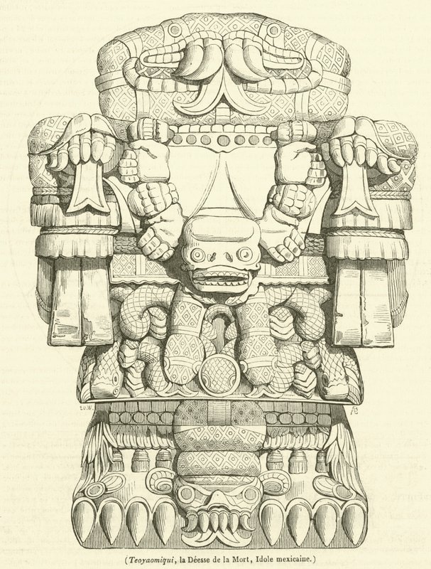 Teo Yaomiqui, Bogini Śmierci, meksykański Idol (rycina) autorstwa French School