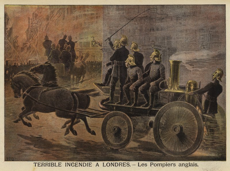 Straszny pożar w Londynie, 1897 autorstwa French School