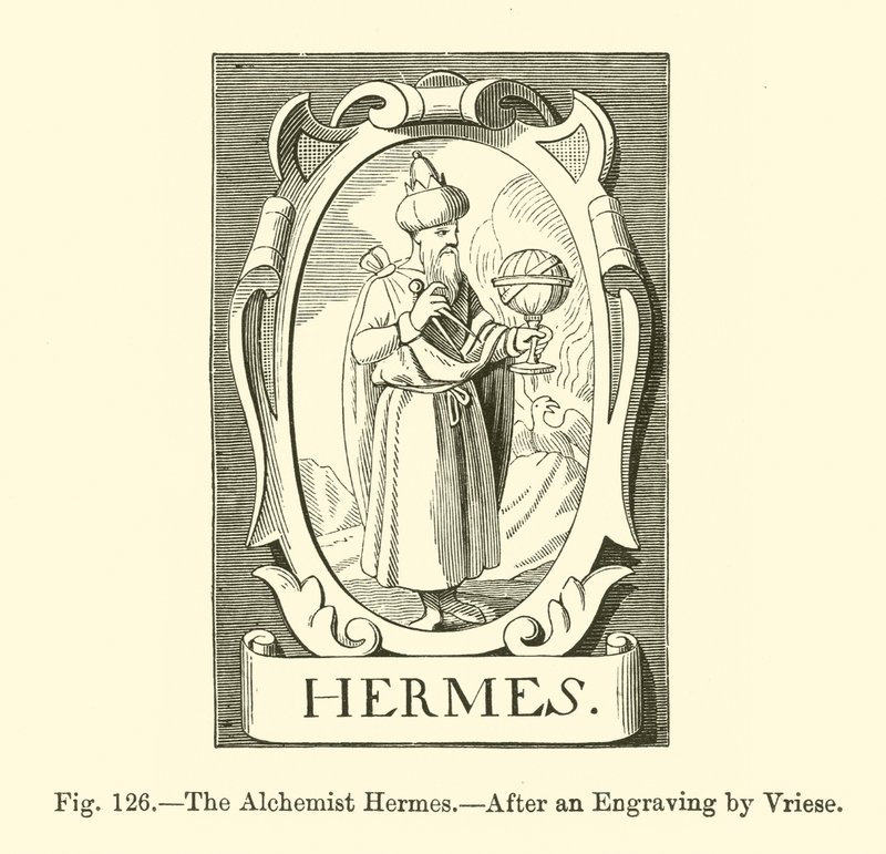 Alchemik Hermes (rycina) autorstwa French School
