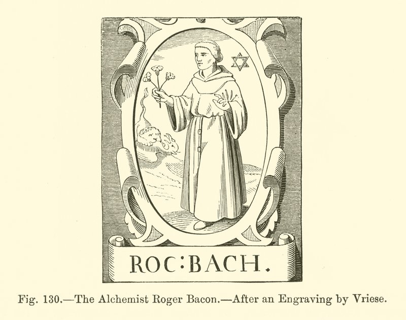 Alchemik Roger Bacon (grafika) autorstwa French School