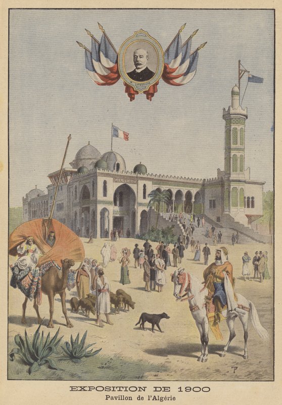 Pawilon Algierski na Wystawie Powszechnej 1900 w Paryżu (litografia kolorowa) autorstwa French School
