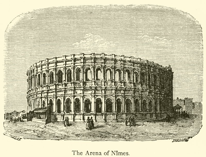 Arena Nimes (rycina) autorstwa French School