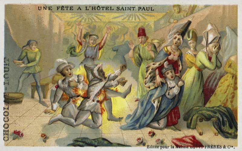 Bal des Ardents, Hotel Saint Pol, Paryż, 1393 autorstwa French School