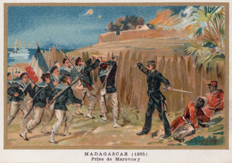 Zdobycie Marovoay, Madagaskar autorstwa French School