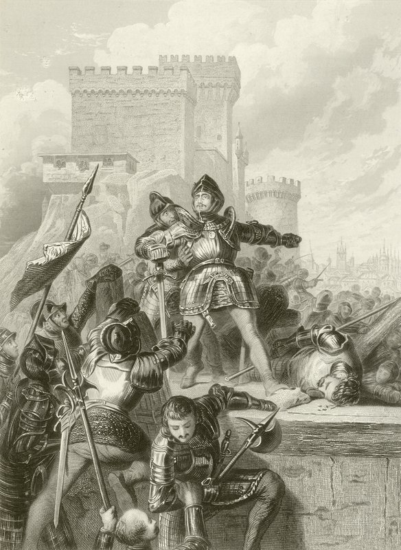 Kawaler Bayard ranny podczas oblężenia Brescii, 1512 r autorstwa French School