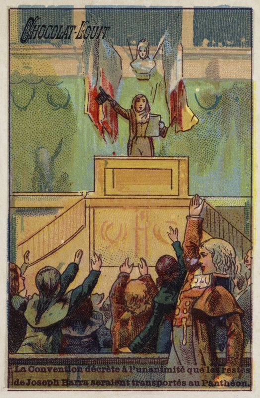 Konwencja orzekająca jednogłośnie, że szczątki Josepha Barry zostaną przewiezione do Panteonu, 1793 autorstwa French School