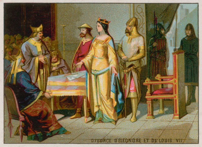 Rozwód Eleonory Akwitanii i Ludwika VII autorstwa French School