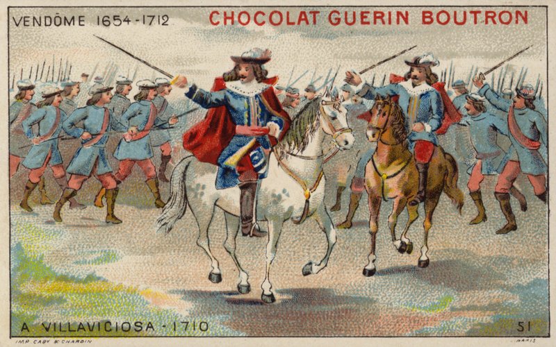 Książę Vendome w bitwie pod Villaviciosa (chromolitho) autorstwa French School