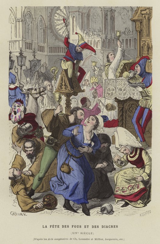 Święto głupców i diakonów, XIV wiek autorstwa French School