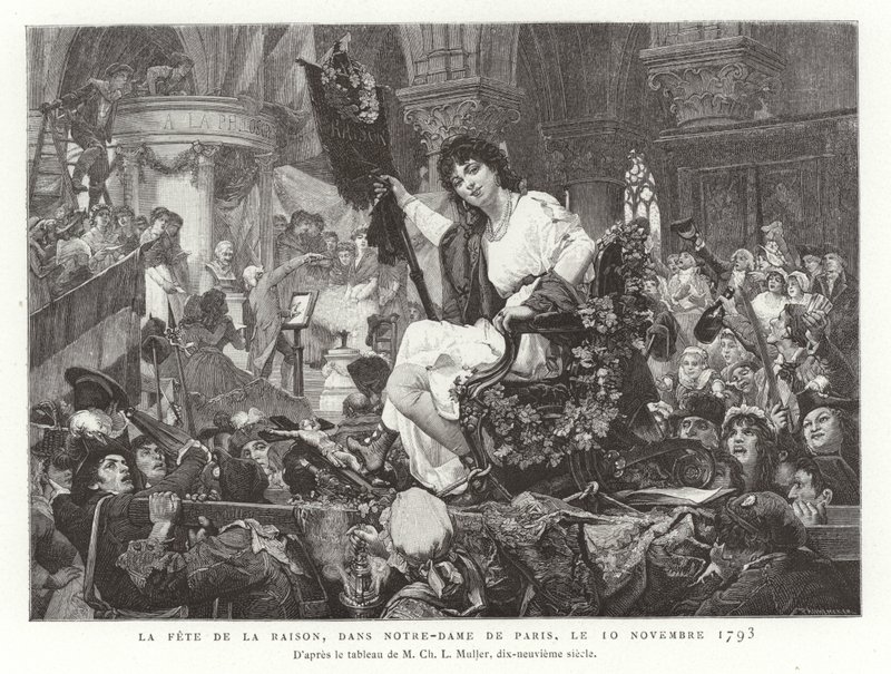 Festiwal Rozumu w Notre Dame de Paris, 10 listopada 1793 autorstwa French School