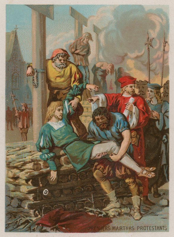 Pierwsi męczennicy protestanccy autorstwa French School