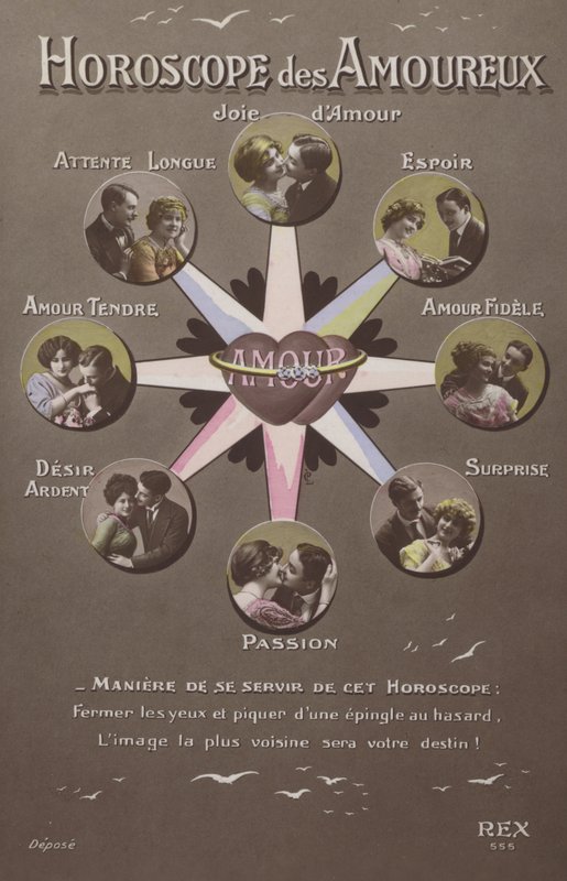 Horoskop na romans (kolorowe zdjęcie) autorstwa French School