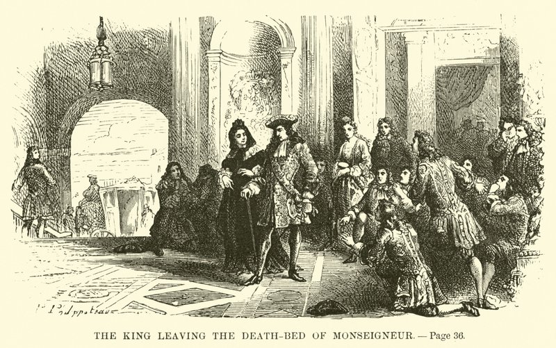Król opuszcza łoże śmierci Monseigneur autorstwa French School