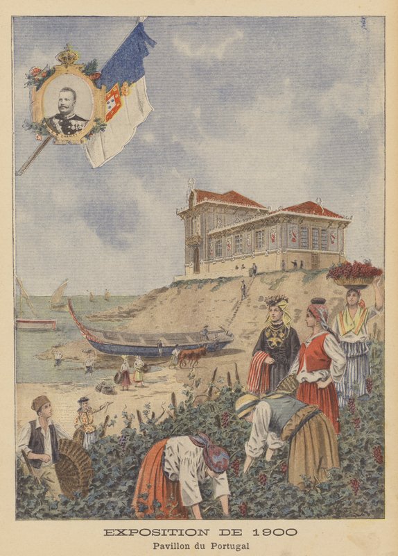 Pawilon Portugalski na Wystawie Powszechnej 1900 w Paryżu (kolor lito) autorstwa French School