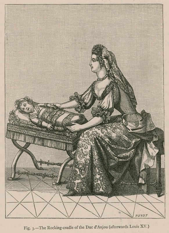 Kołyska na biegunach księcia dAnjou (później Ludwik XV) autorstwa French School