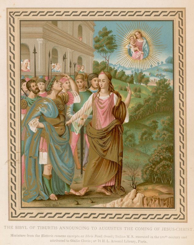 Sybilla z Tiburtis ogłaszająca Augustowi przyjście Jezusa-Chrystusa (chromolitho) autorstwa French School