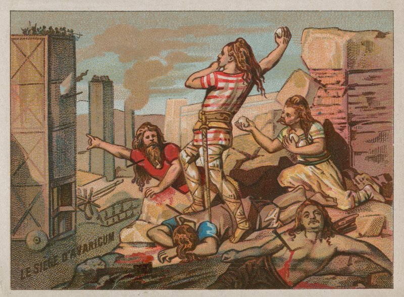 Oblężenie rzymskiego Avaricum przez Celtów autorstwa French School