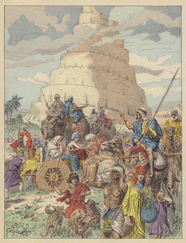 Wieża Babel (kolor lito) autorstwa French School