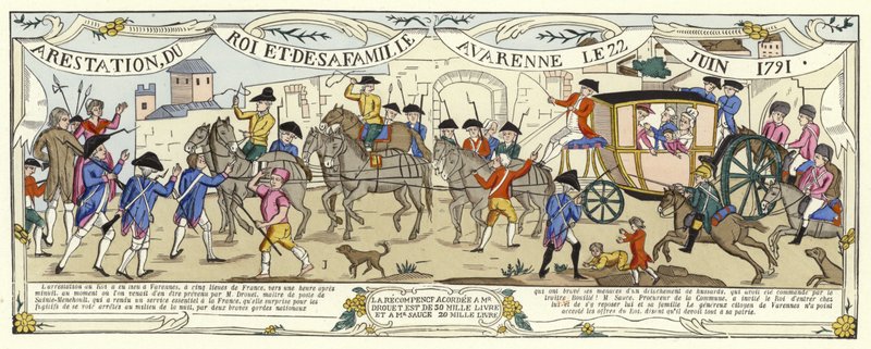 Aresztowanie Ludwika XVI we Francji i jego rodziny, Varennesa, 22 czerwca 1791 r. autorstwa French School