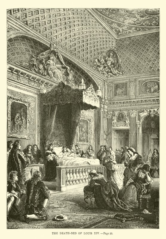 Łoże śmierci Ludwika XIV autorstwa French School