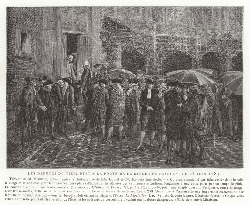 Posłowie Trzeciego Stanu u drzwi Salle des Seances, 23 czerwca 1789 r. autorstwa French School