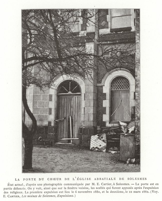 Drzwi do chóru kościoła opactwa Solesmes we Francji autorstwa French School
