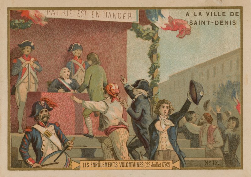 Zaciąg ochotników do wojska, rewolucja francuska, 22 lipca 1792 r. autorstwa French School