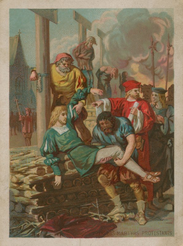 Pierwsi męczennicy protestanccy autorstwa French School