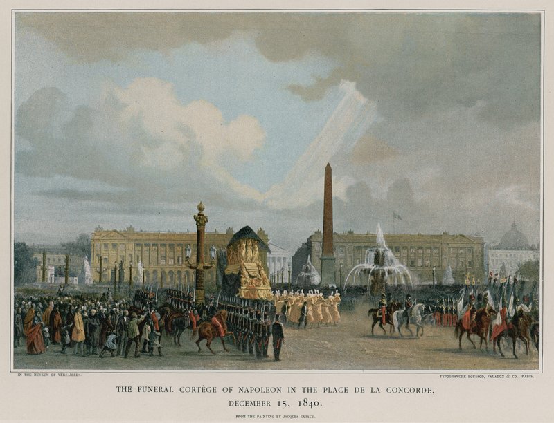 Orszak pogrzebowy Napoleona na Place de la Concorde autorstwa French School