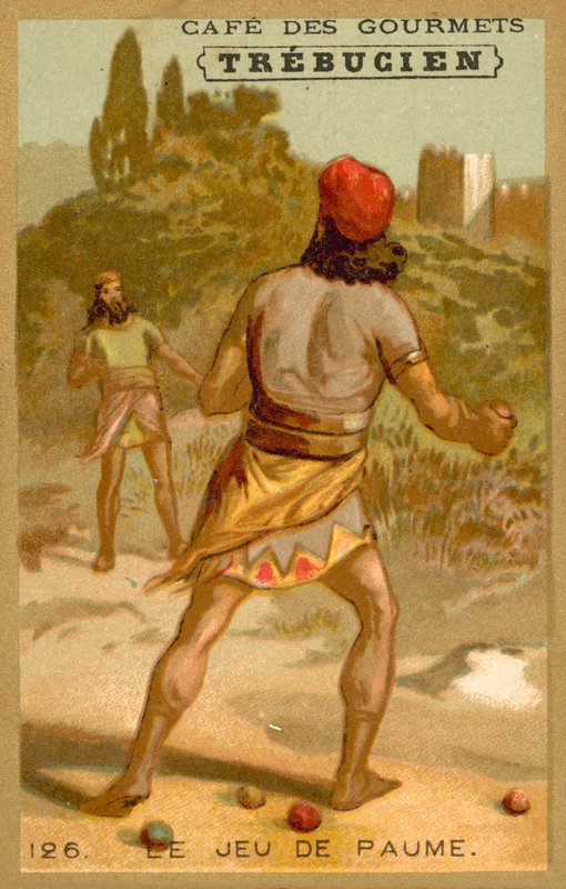 Gra w tenisa (chromolitho) autorstwa French School