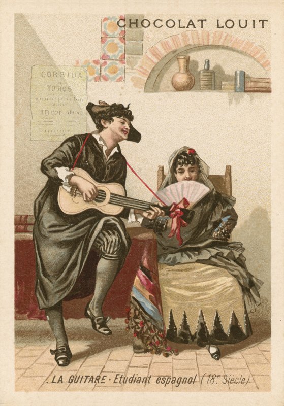 Gitara: hiszpański student (XVIII w.) autorstwa French School