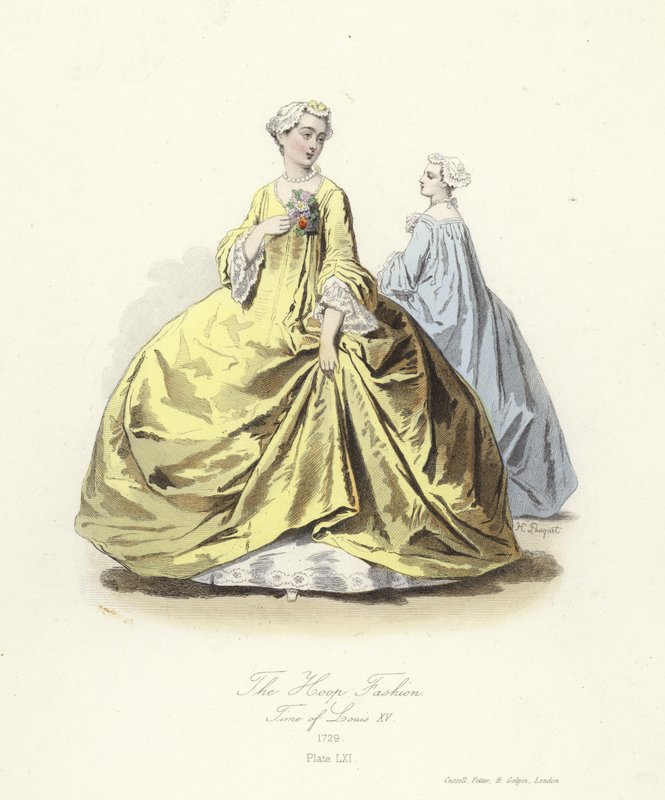 Moda na obręcze, czasy Ludwika XV we Francji autorstwa French School