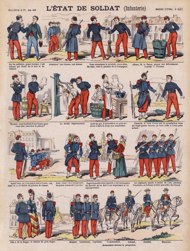 Życie żołnierza francuskiej piechoty (kolor lito) autorstwa French School