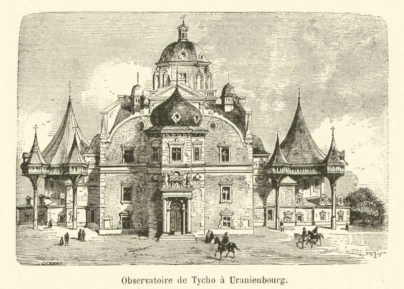 Obserwatorium Tycho Brahe w Uranienbourg (rycina) autorstwa French School