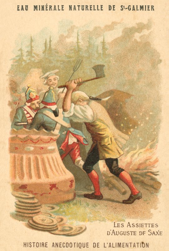 Talerze Augusta Saksonii (chromolitho) autorstwa French School