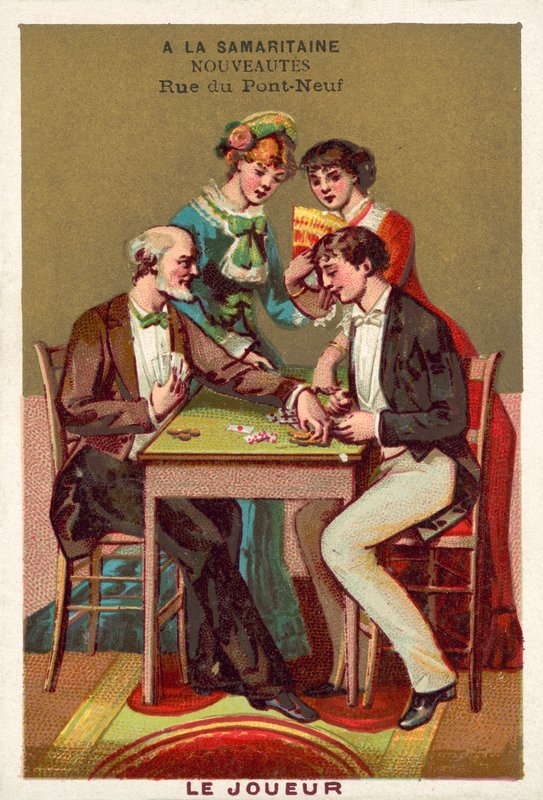 Gracz (chromolitho) autorstwa French School