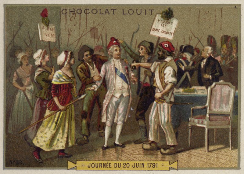 Sans-kulotowie najeżdżają Pałac Tuileries, rewolucja francuska, 20 czerwca 1792 autorstwa French School