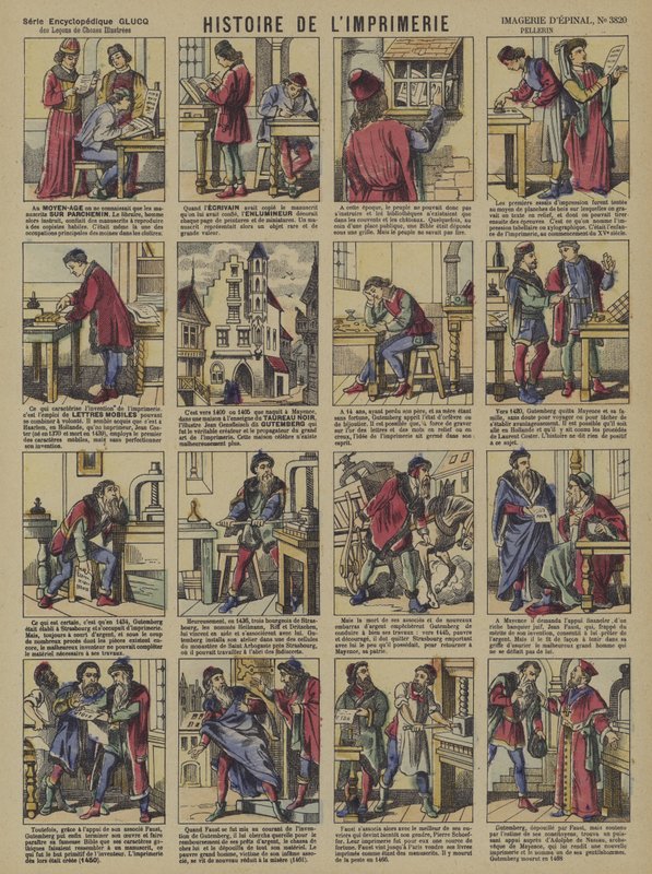 Historia druku (litografia kolorowa) autorstwa French School