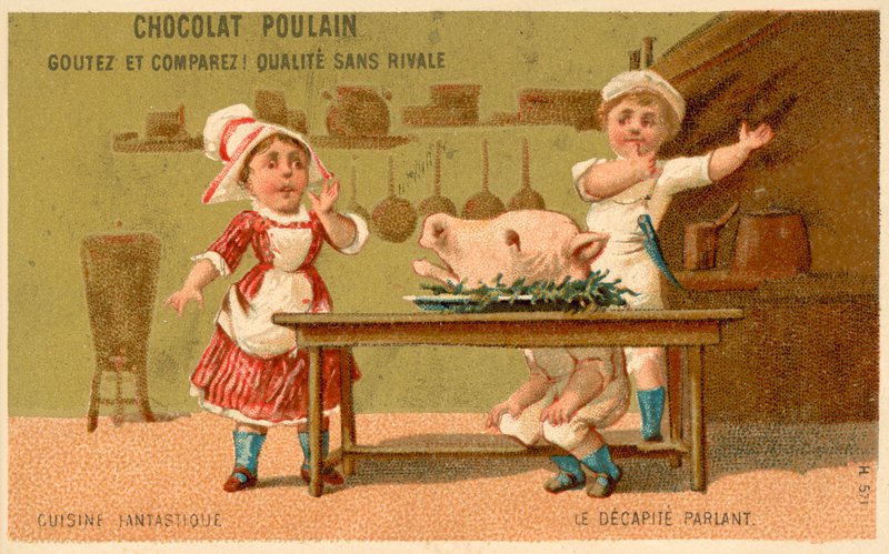 Gadająca głowa (chromolitho) autorstwa French School