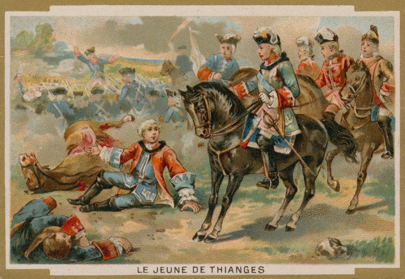 Młody de Thianges, francuski żołnierz autorstwa French School