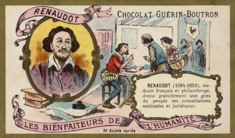 Theophraste Renaudot, francuski lekarz i filantrop (chromolitho) autorstwa French School