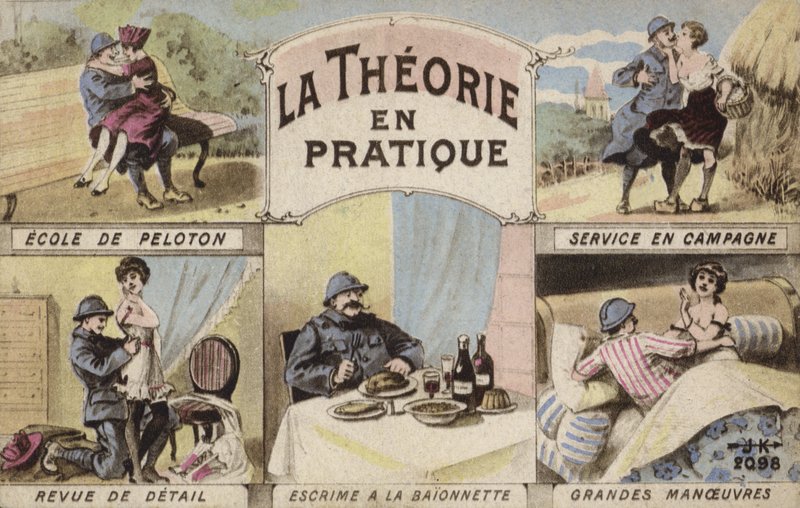 Teoria i praktyka, romans i żołnierstwo (kolor lito) autorstwa French School