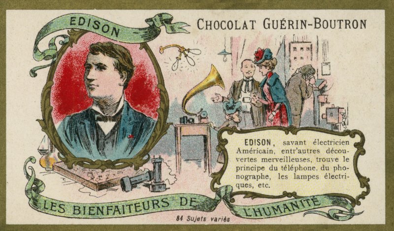 Thomas Edison, amerykański wynalazca (chromolitho) autorstwa French School